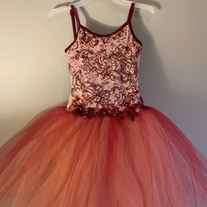 Weissman Garnet Ballet Pink Floral Ballet Costume
